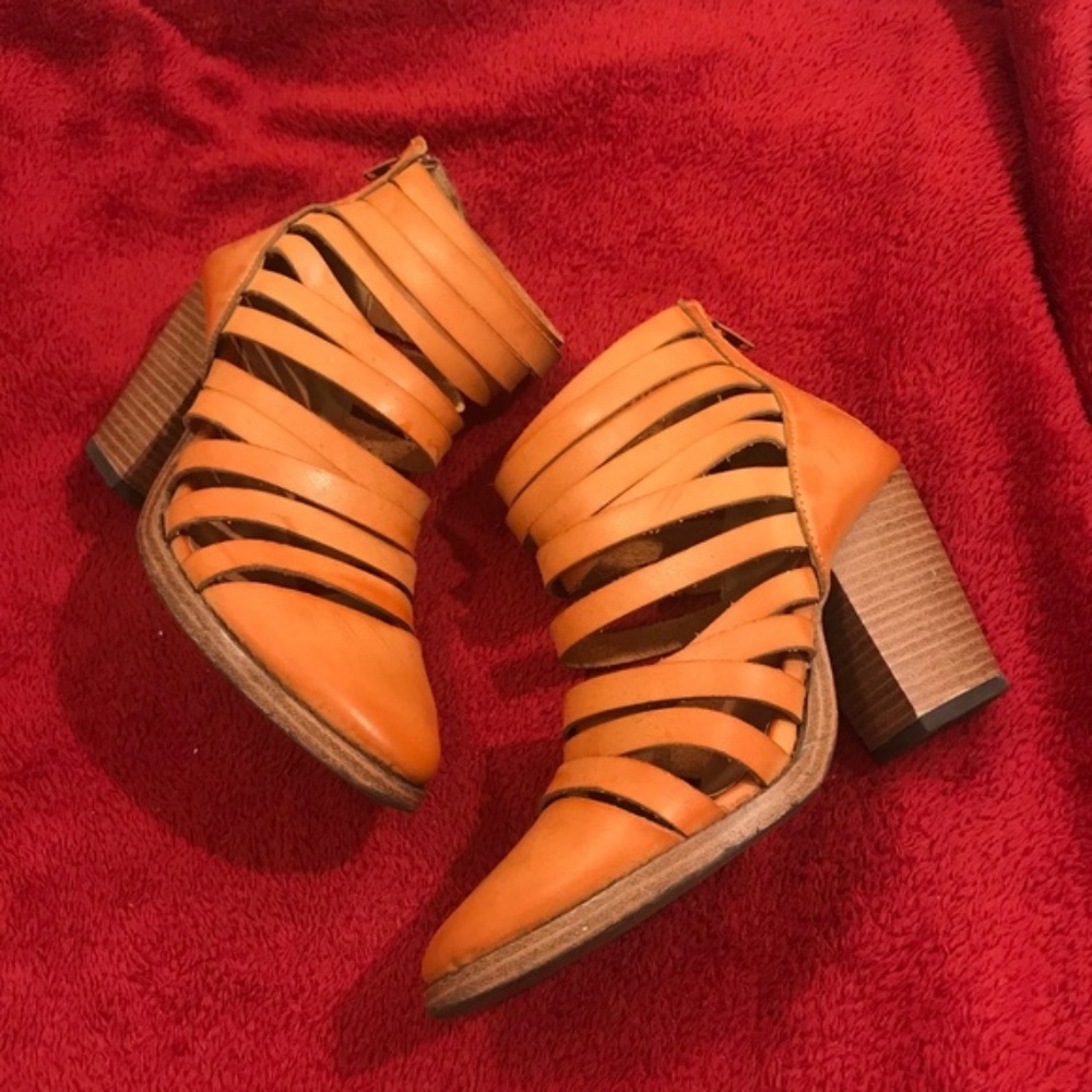 Style Icon Camel Beige Strappy Booties Boots